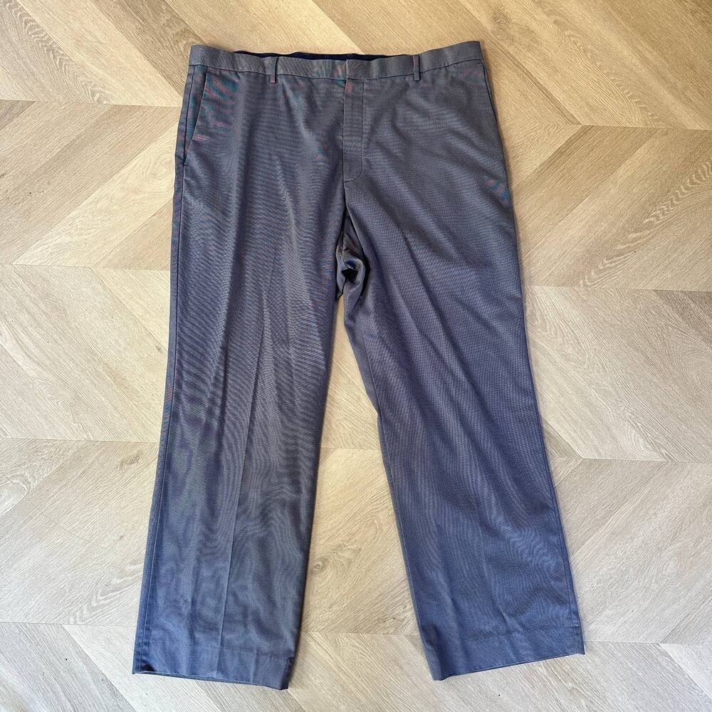 Banana Republic Blue Dress Pants Micro Check Non-Iron Tailored Slim Fit 42 x 32